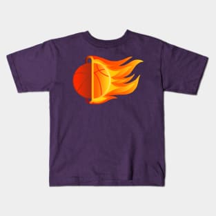 basketball that burns and passes through the hoop Kids T-Shirt